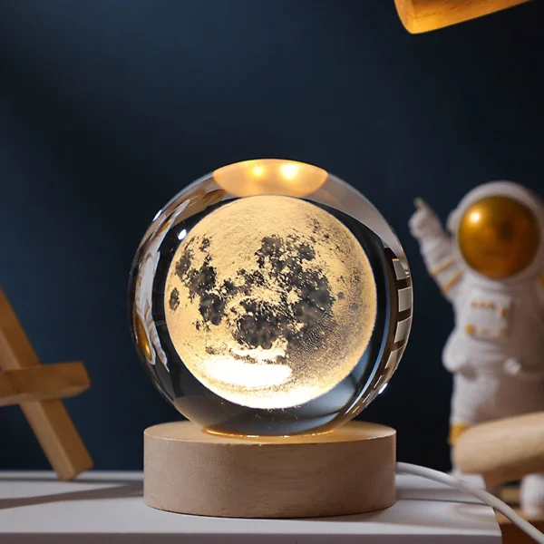 Boule de cristal pour décoration de Noël, astronomie, système solaire, planètes, lune, astronsomLED, ikHome, décorations de globe de verre à neige, 2023 - Image 5