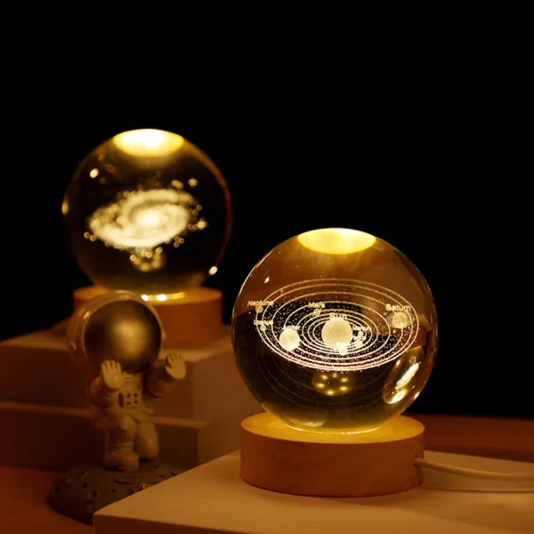 Boule de cristal pour décoration de Noël, astronomie, système solaire, planètes, lune, astronsomLED, ikHome, décorations de globe de verre à neige, 2023 - Image 2
