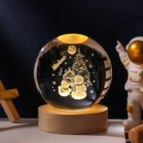Boule de cristal pour décoration de Noël, astronomie, système solaire, planètes, lune, astronsomLED, ikHome, décorations de globe de verre à neige, 2023 - Image 4